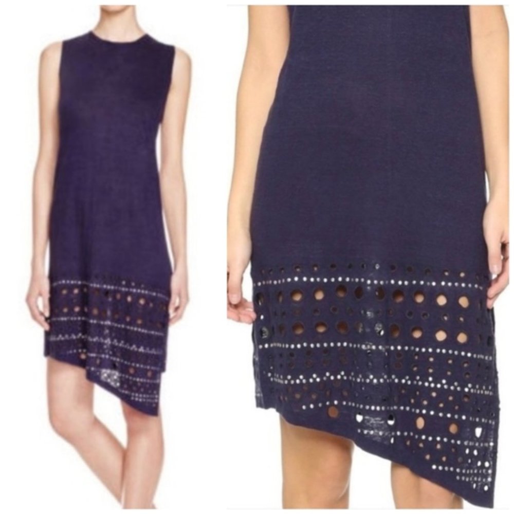 REBECCA MINKOFF Linen Studded Asymmetrical